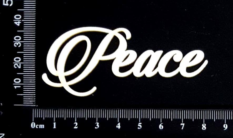 Sandscript Word - Peace  - White Chipboard