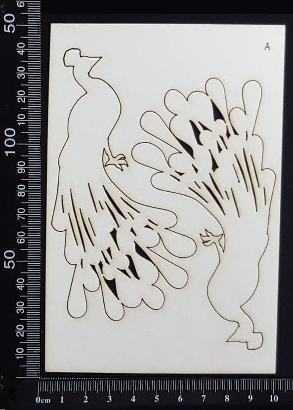 Peacocks Set - A - White Chipboard