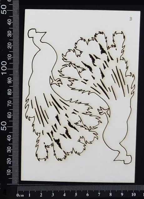 Peacocks Set - B - White Chipboard