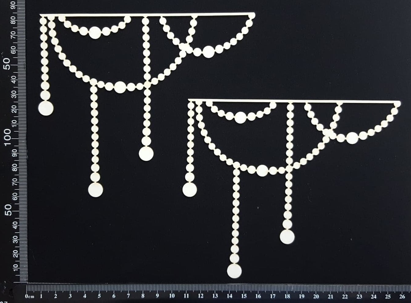 Pearl String Borders Set - A - Large - White Chipboard