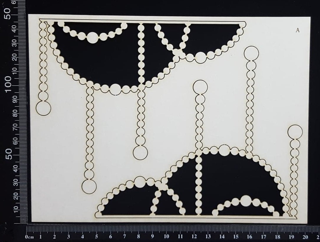 Pearl String Borders Set - A - Large - White Chipboard