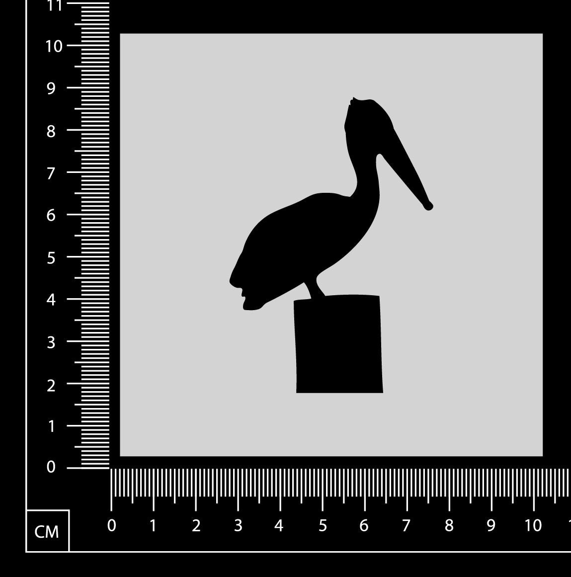Pelican - A - Stencil - 100mm x 100mm