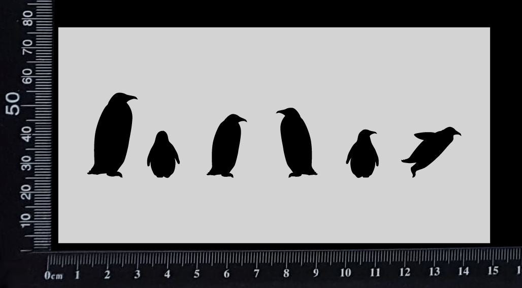 Penguin Border - Stencil - 75mm x 150mm