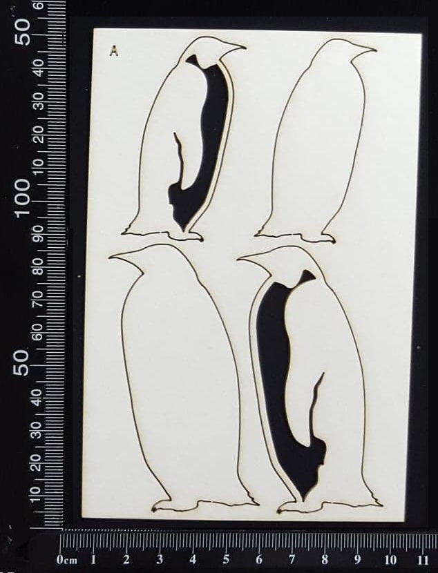 Penguin Set - A - Layering Set - White Chipboard