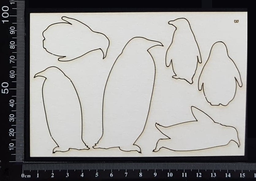Penguin Set - B - White Chipboard