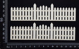 Picket Fence Border Set - B - Small - White Chipboard