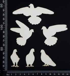 Pigeon Set - White Chipboard