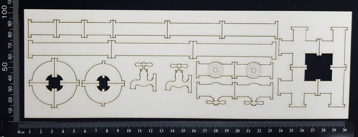 Pipe works Set - White Chipboard