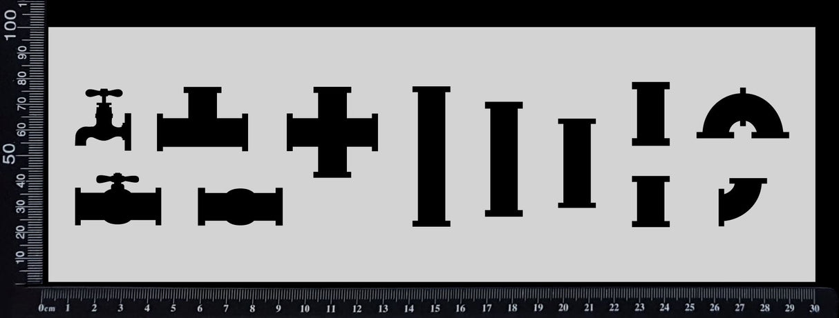 Pipework Elements - Stencil - 100mm x 300mm