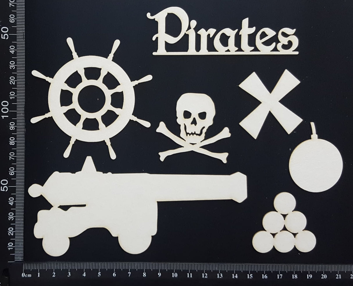 Pirate Set - B - White Chipboard