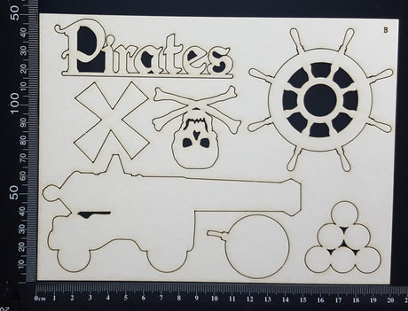Pirate Set - B - White Chipboard