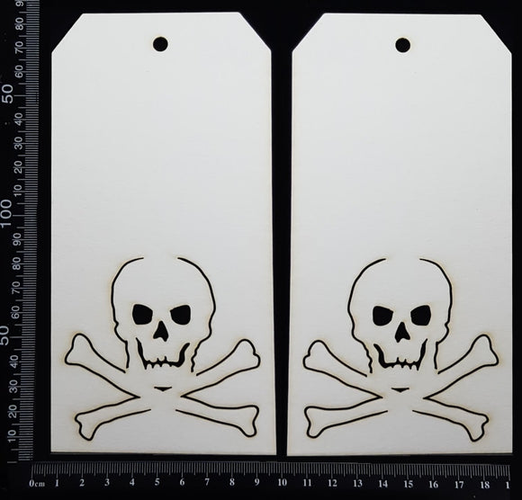 Pirate Tag Set - Large - B - White Chipboard