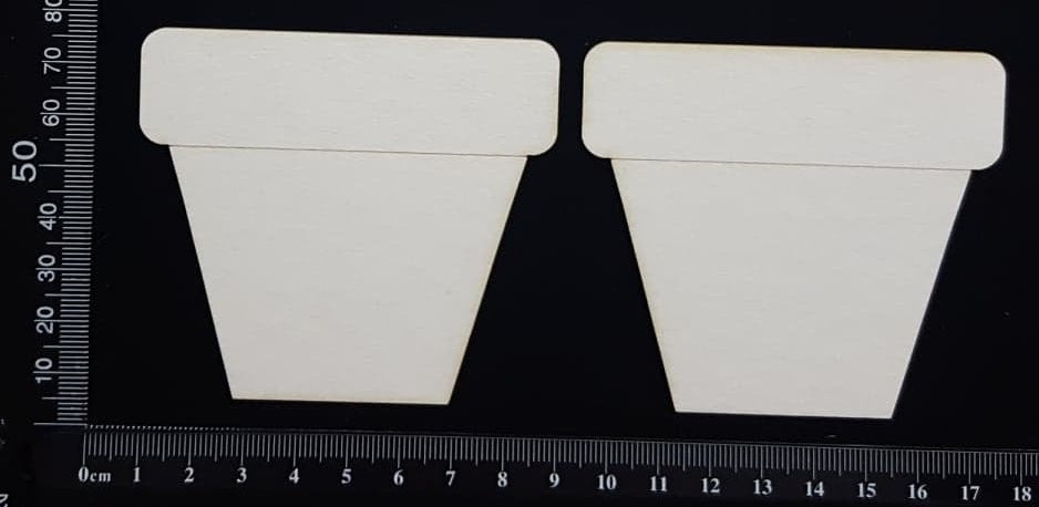 Plant Pots Set - A - Large -  White Chipboard