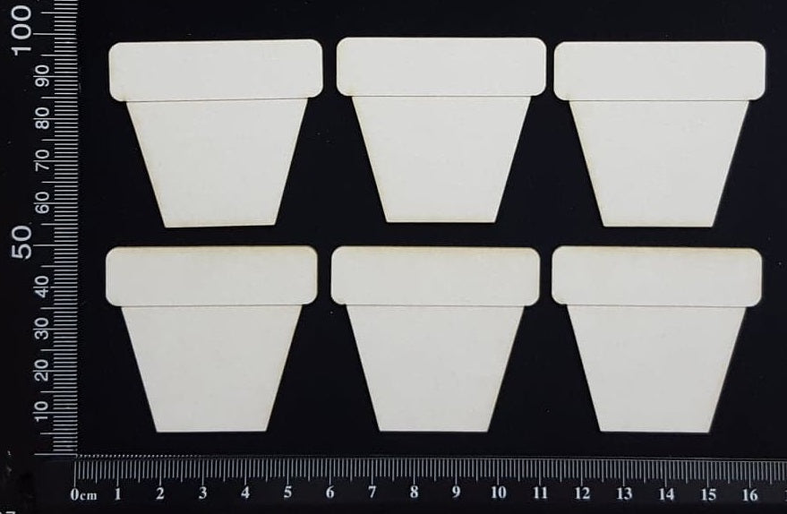 Plant Pots Set - B - Medium -  White Chipboard