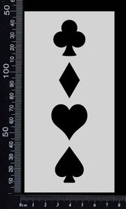 Playing Card Suits - Stencil - 75mm x 150mm