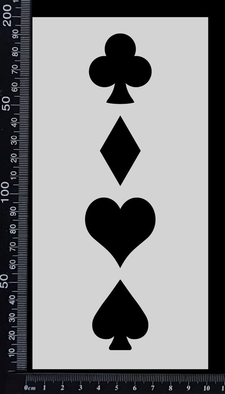 Playing Card Suits - Stencil - 100mm x 200mm