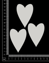 Pointed Hearts Set - White Chipboard