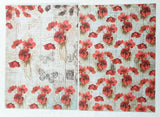 Decoupage Paper - A4 size - 4 sheets - (DP-1014) - Poppy Grace / Poppy Field