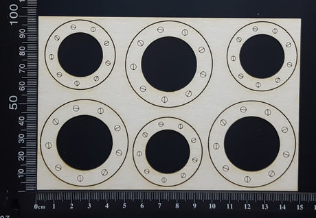 Portholes Set - White Chipboard