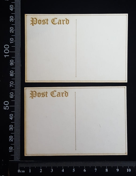 Laser Engraved Post Card Set - E - Small - White Chipboard