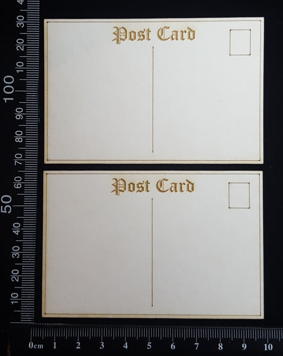Laser Engraved Post Card Set - F - Small - White Chipboard