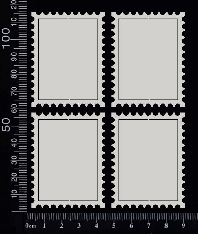 Postage Stamp Set - B - White Chipboard