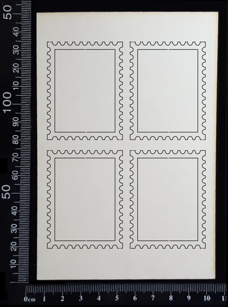 Postage Stamp Set - B - White Chipboard