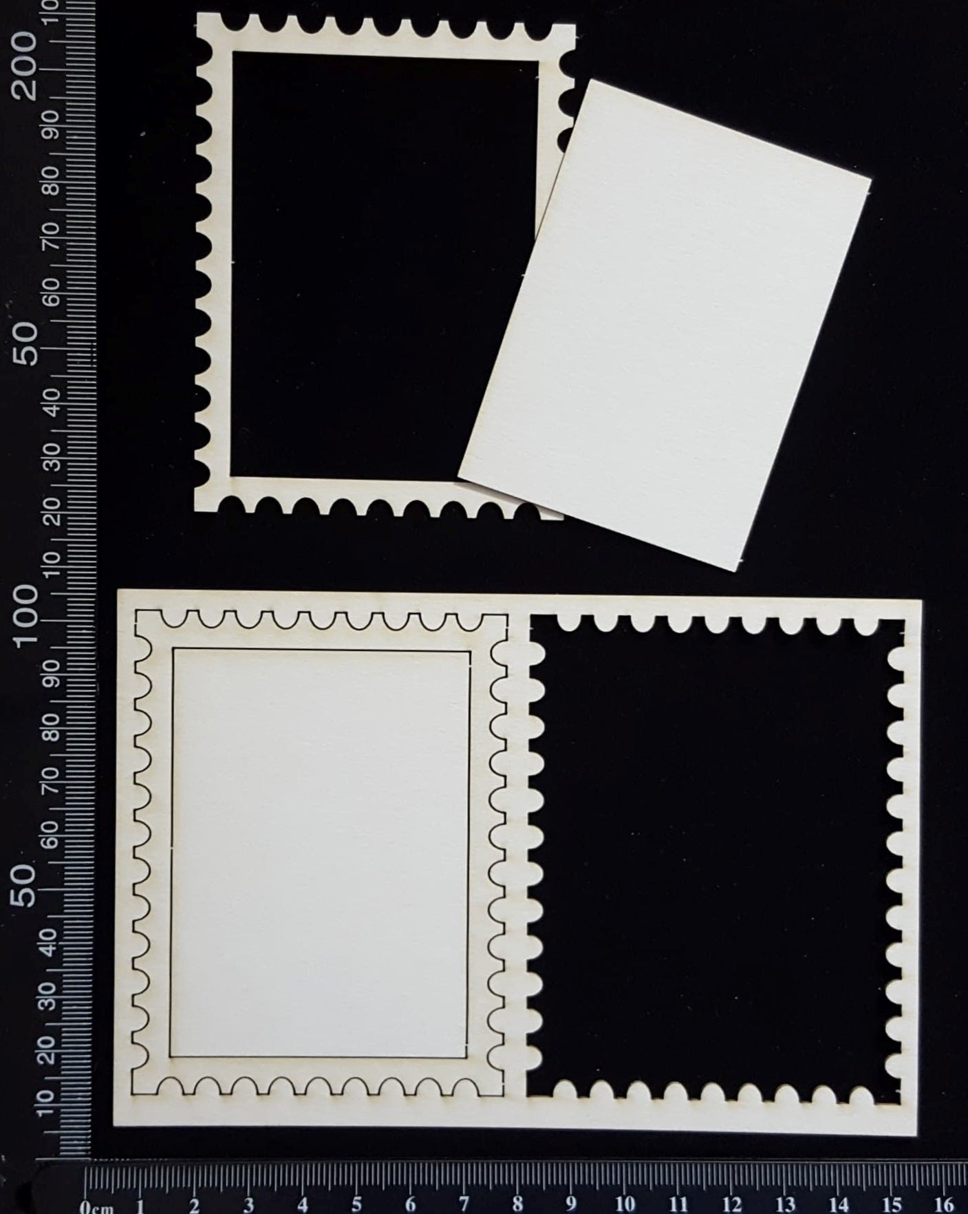 Postage Stamp Set - C - White Chipboard