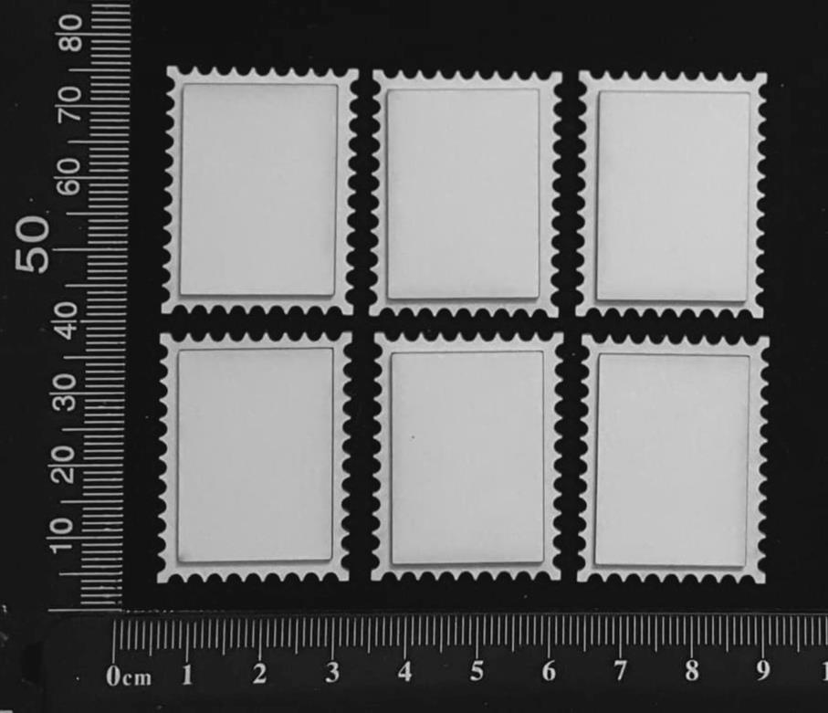 Postage Stamp Set - E - Layering Set - White Chipboard