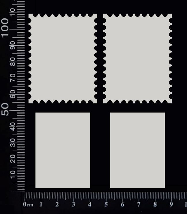 Postage Stamp Set - F - Layering Set - White Chipboard