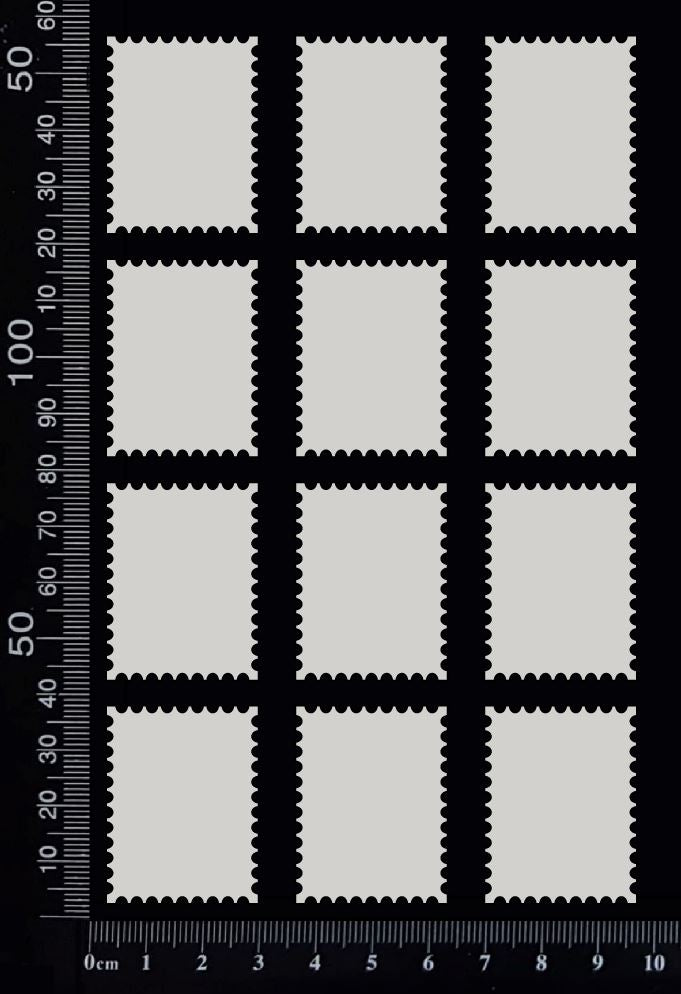 Postage Stamp Set - H - White Chipboard