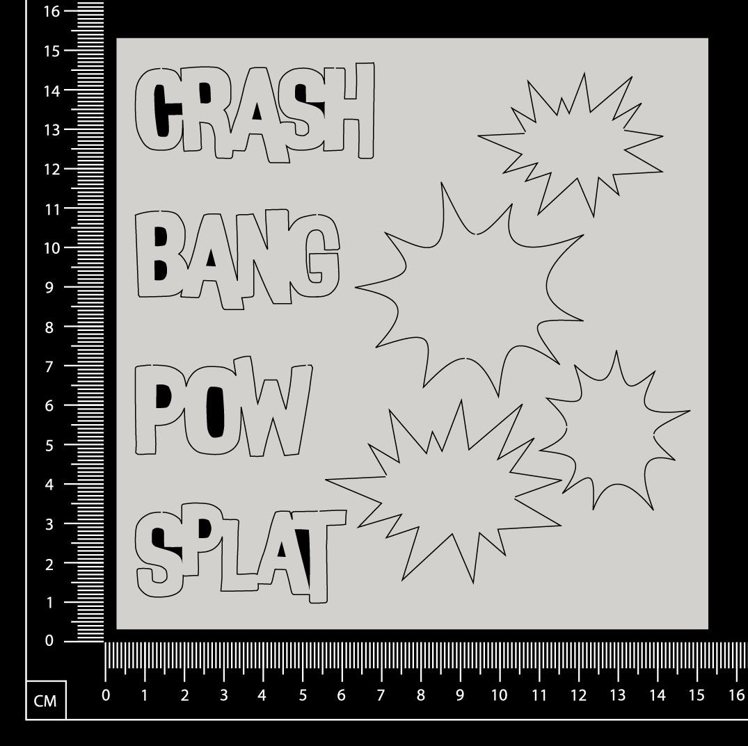 Pow Splat Bang Crash Set - White Chipboard