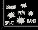 Pow Splat Bang Crash Set - White Chipboard
