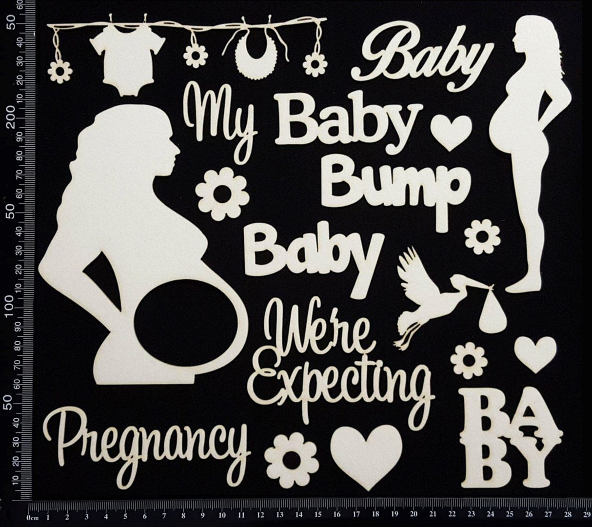 Pregnancy Elements Set - A - White Chipboard