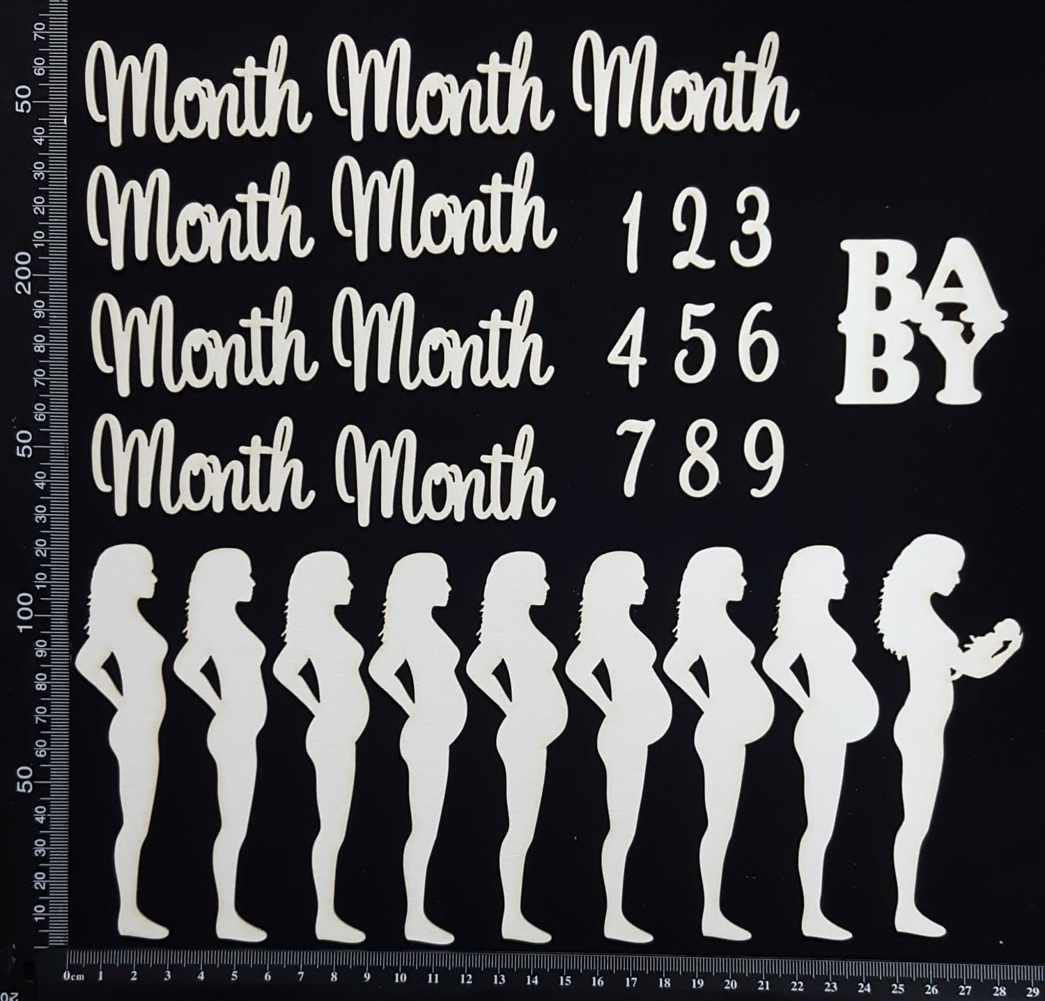 Pregnancy Elements Set - B - White Chipboard