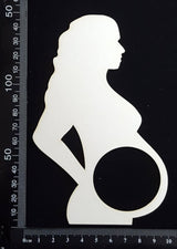 Pregnant Belly Frame - White Chipboard