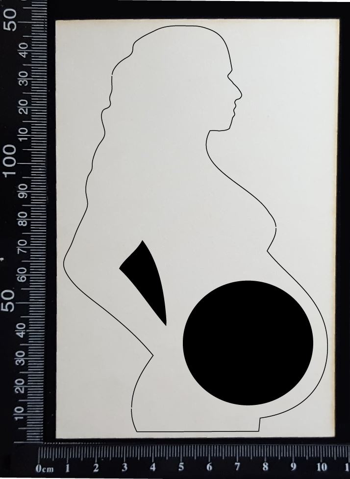 Pregnant Belly Frame - White Chipboard