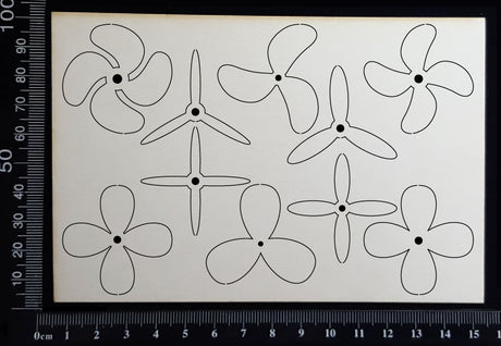 Propellers Set - A - Small - White Chipboard