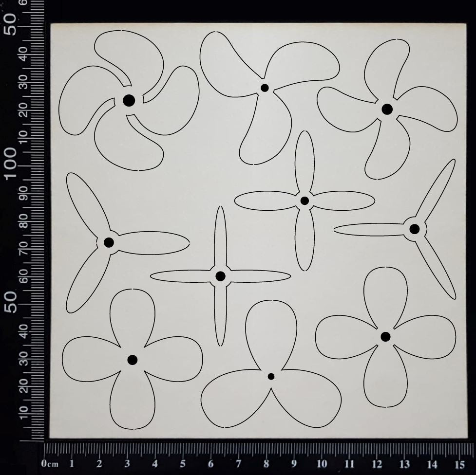 Propellers Set - B - Medium - White Chipboard