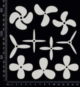 Propellers Set - B - Medium - White Chipboard