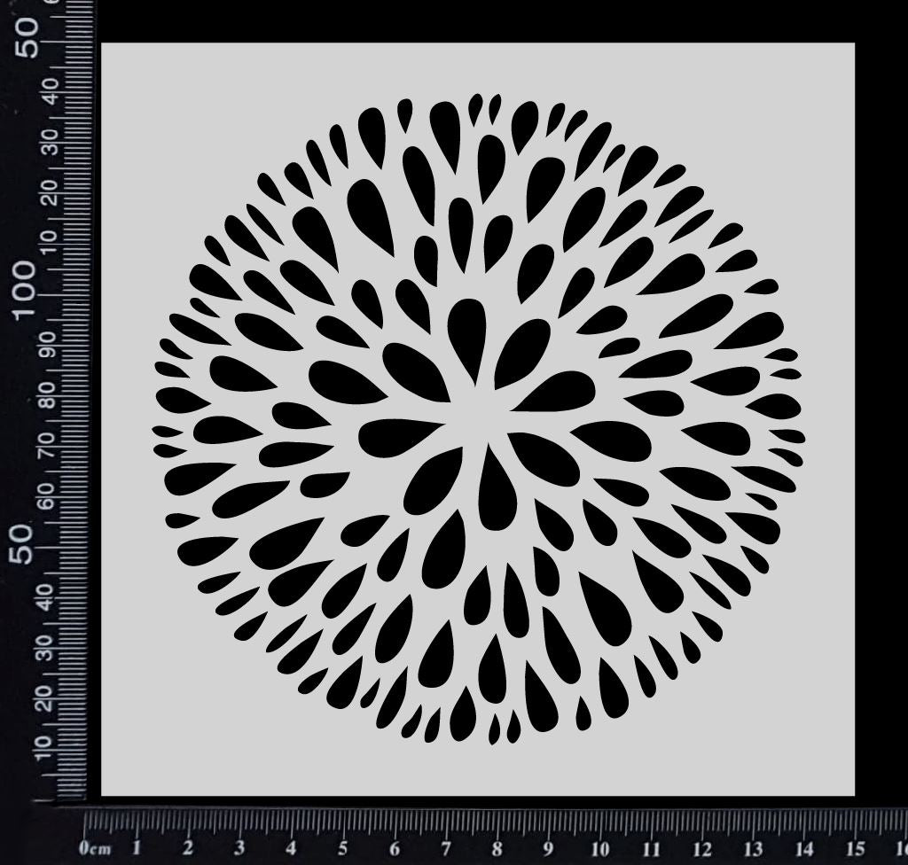Puff Petal Flower - Stencil - 150mm x 150mm