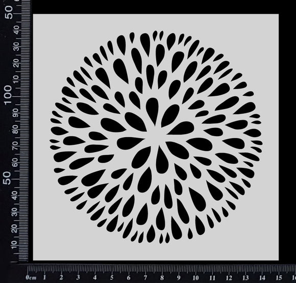 Puff Petal Flower - Stencil - 150mm x 150mm