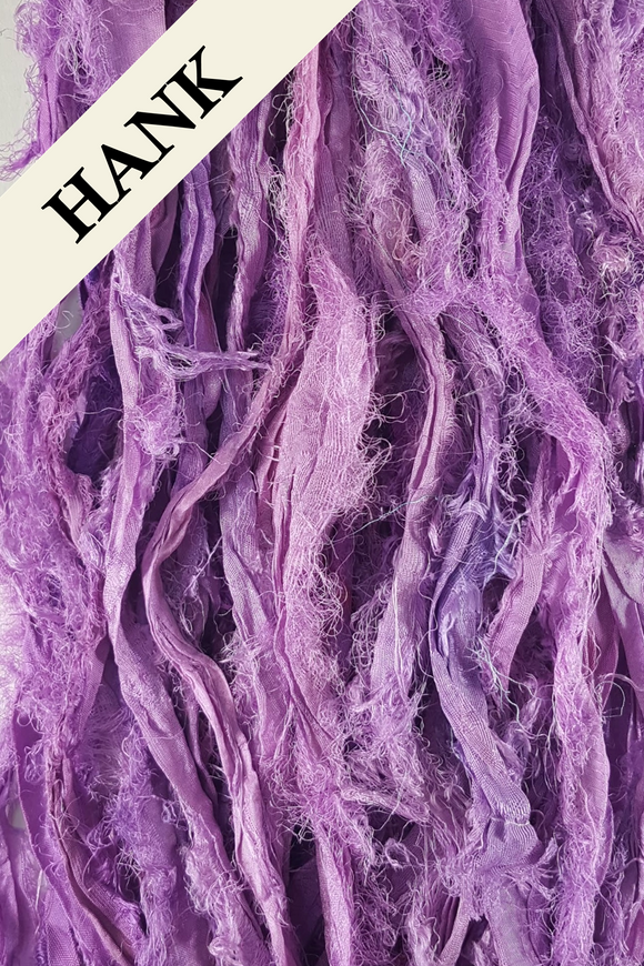 Reclaimed Sari Silk Ribbon - Purple Fizz - Hank