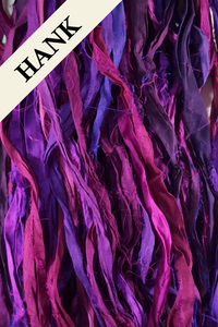 Reclaimed Sari Silk Ribbon - Purple Rain - Hank