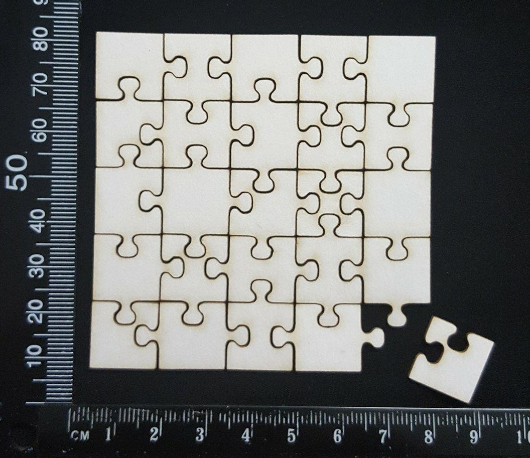 Puzzle Pieces - Mini - White Chipboard