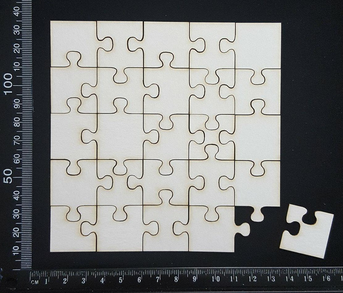 Puzzle Pieces - Small - White Chipboard