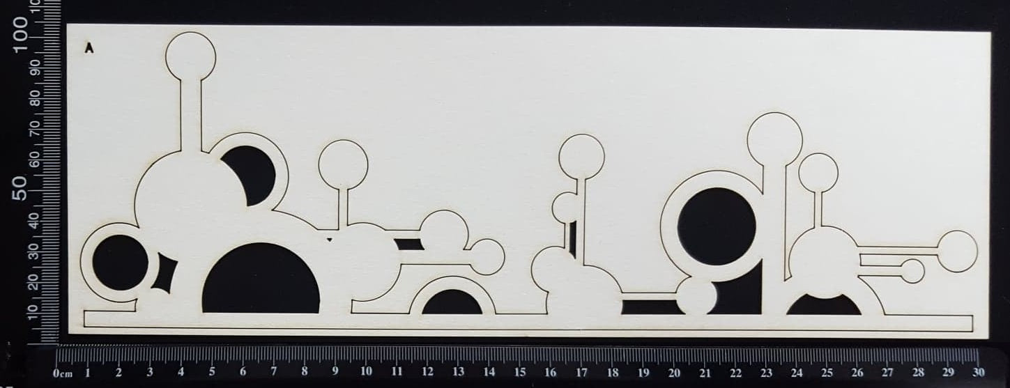 Retro Border - A - Large - White Chipboard