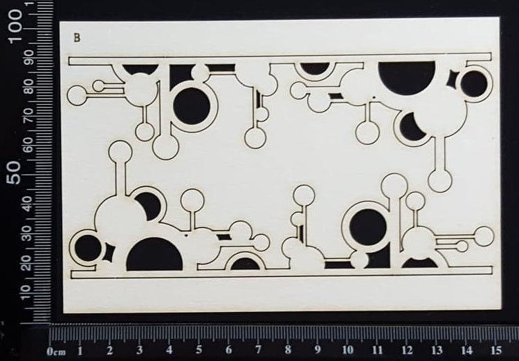 Retro Border Set - B - Small - White Chipboard