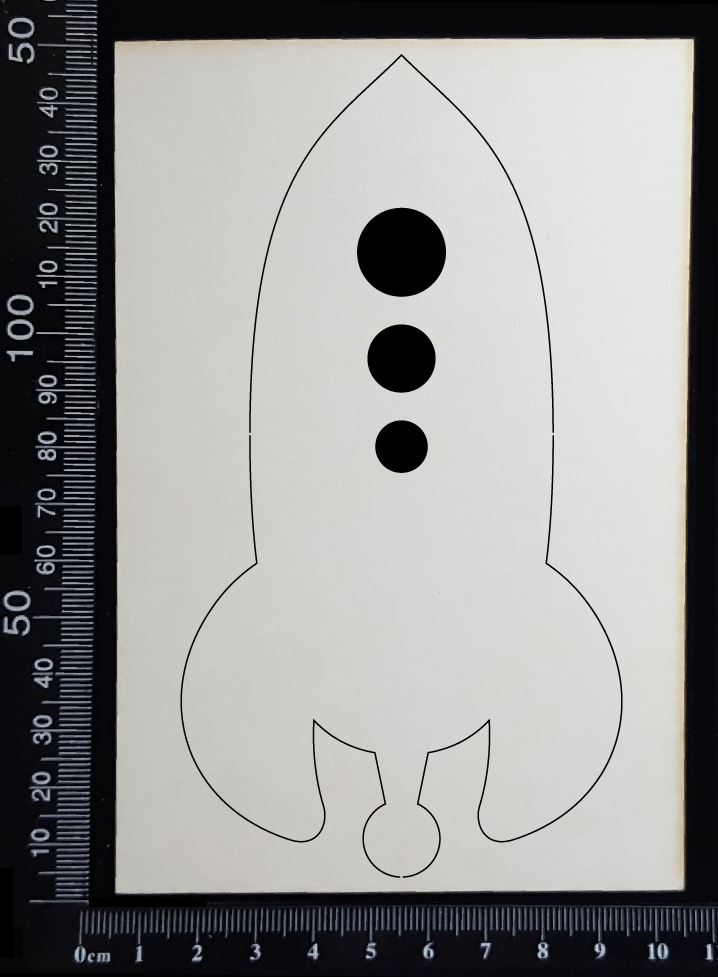 Rocket ship - AB - White Chipboard