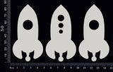 Rocket ships Set - AA - White Chipboard